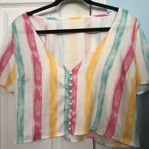 SHEIN Rainbow Top